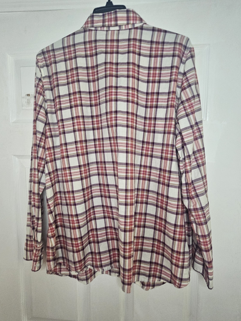 Talbots women's long-sleeve button-up blouse Plaid SZ XL - Picture 3 of 4